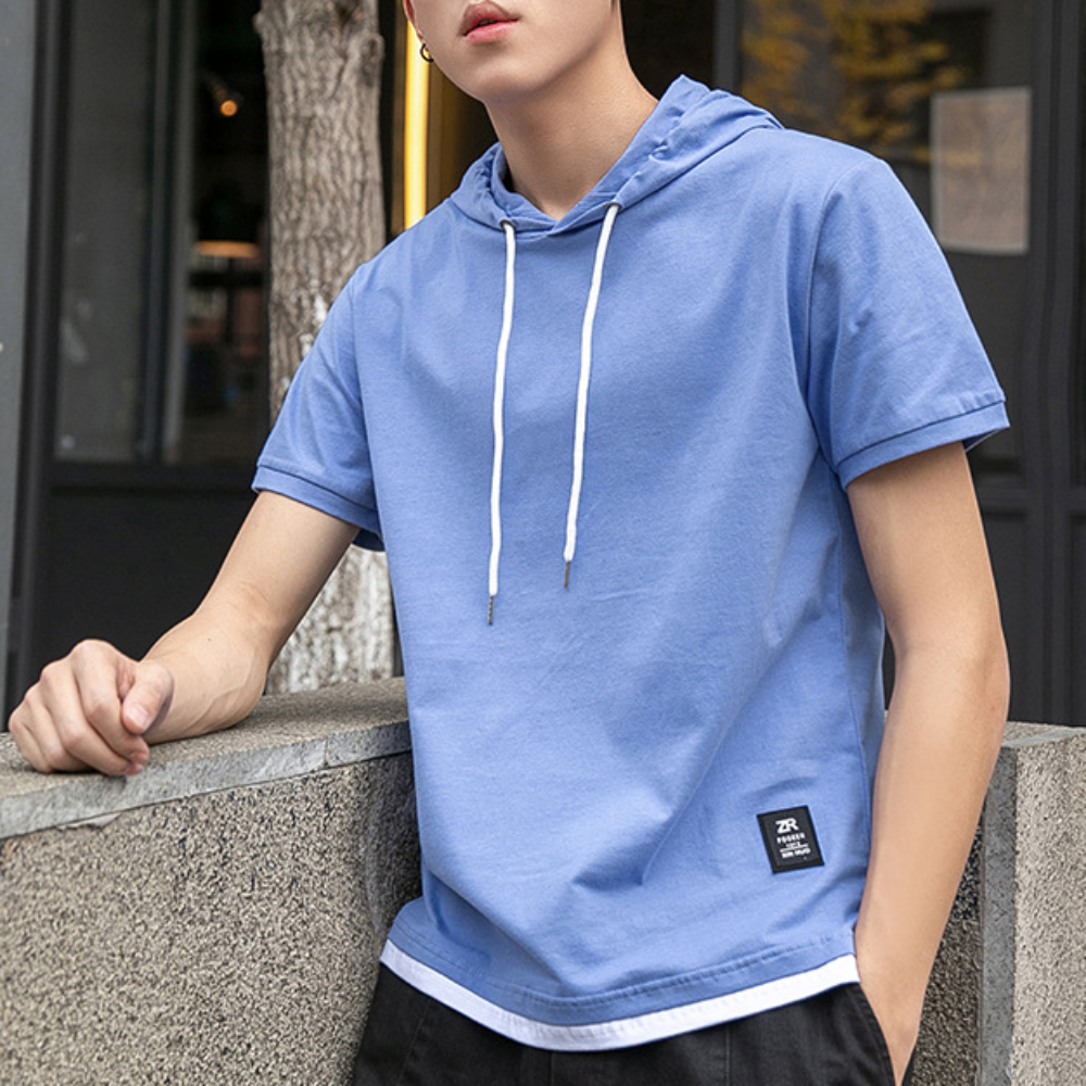 Short Sleeve Hooded Tee for Men