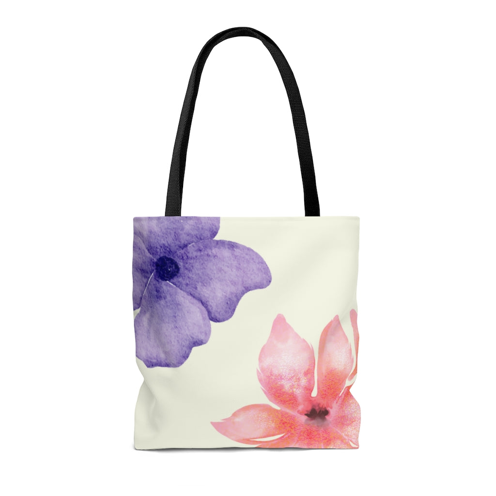 Medium Beach Tote Bag with a Vibrant Floral Design