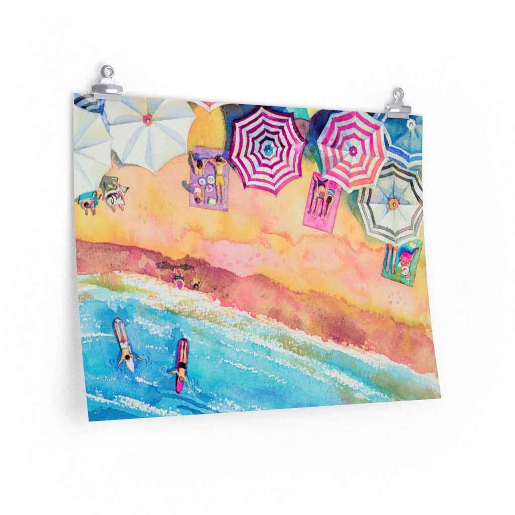 Colorful Beach Day Premium Horizontal Matte Posters - Available in 5 Sizes