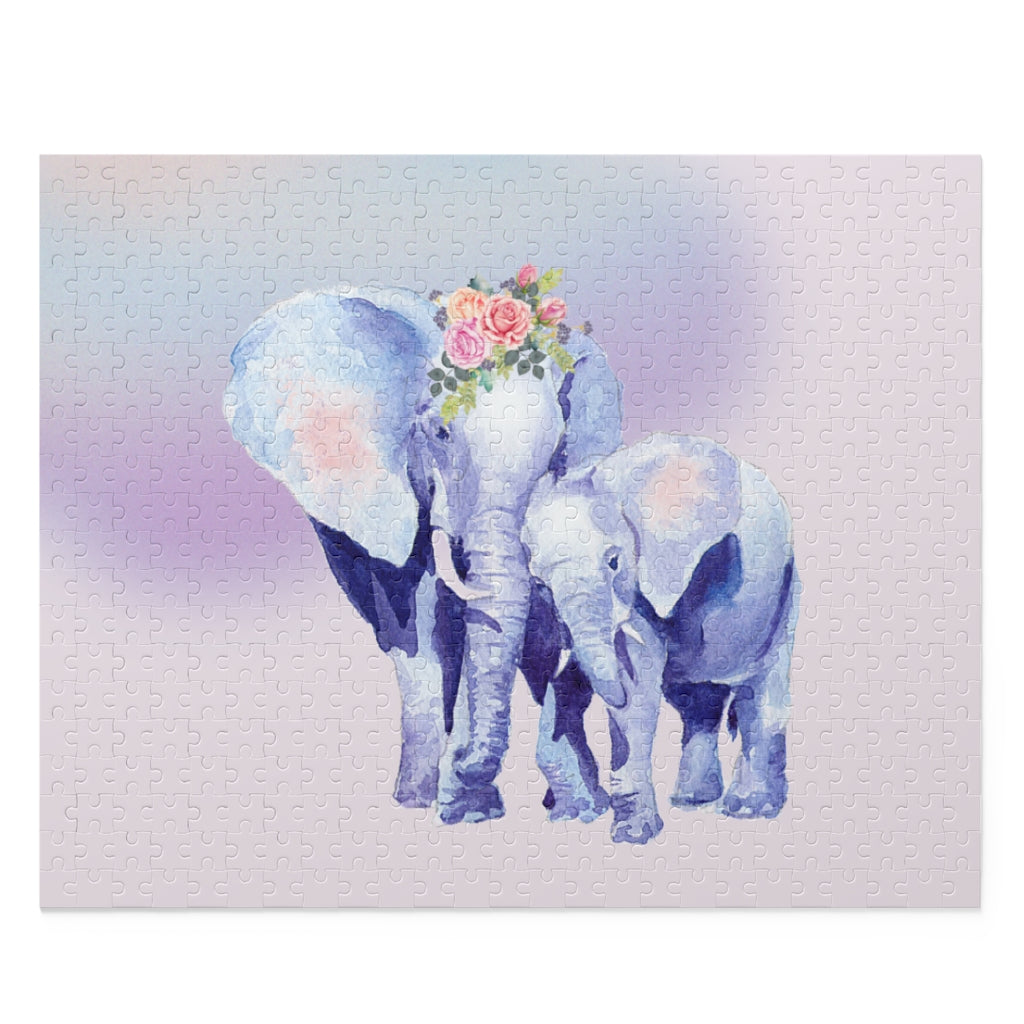 500-Piece Puzzle Featuring Auspicious Elephant Design for Mother and Baby