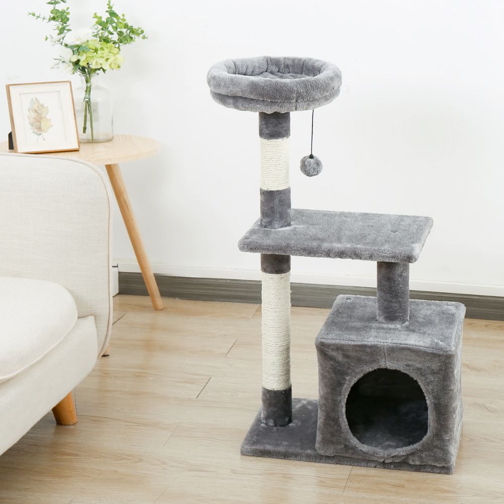 3 Level Cat Scratching Tree House