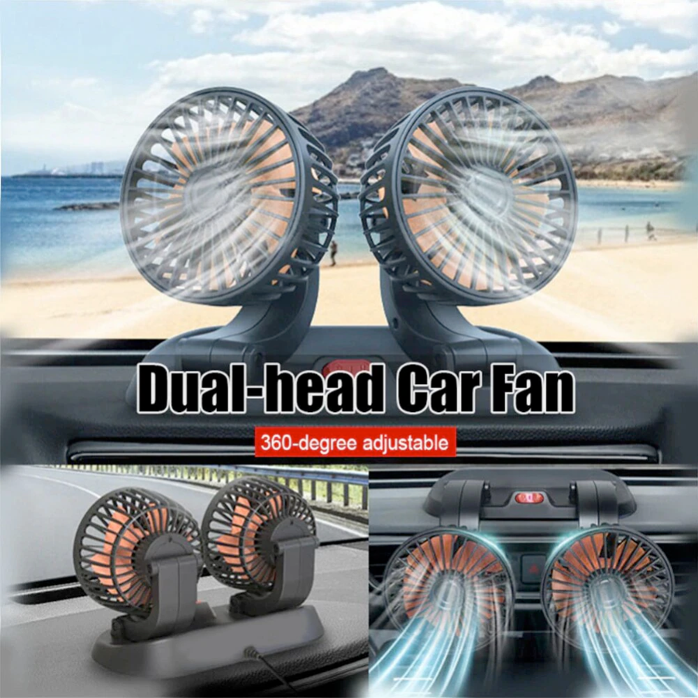 Adjustable Car Fan with Dual Ventilation