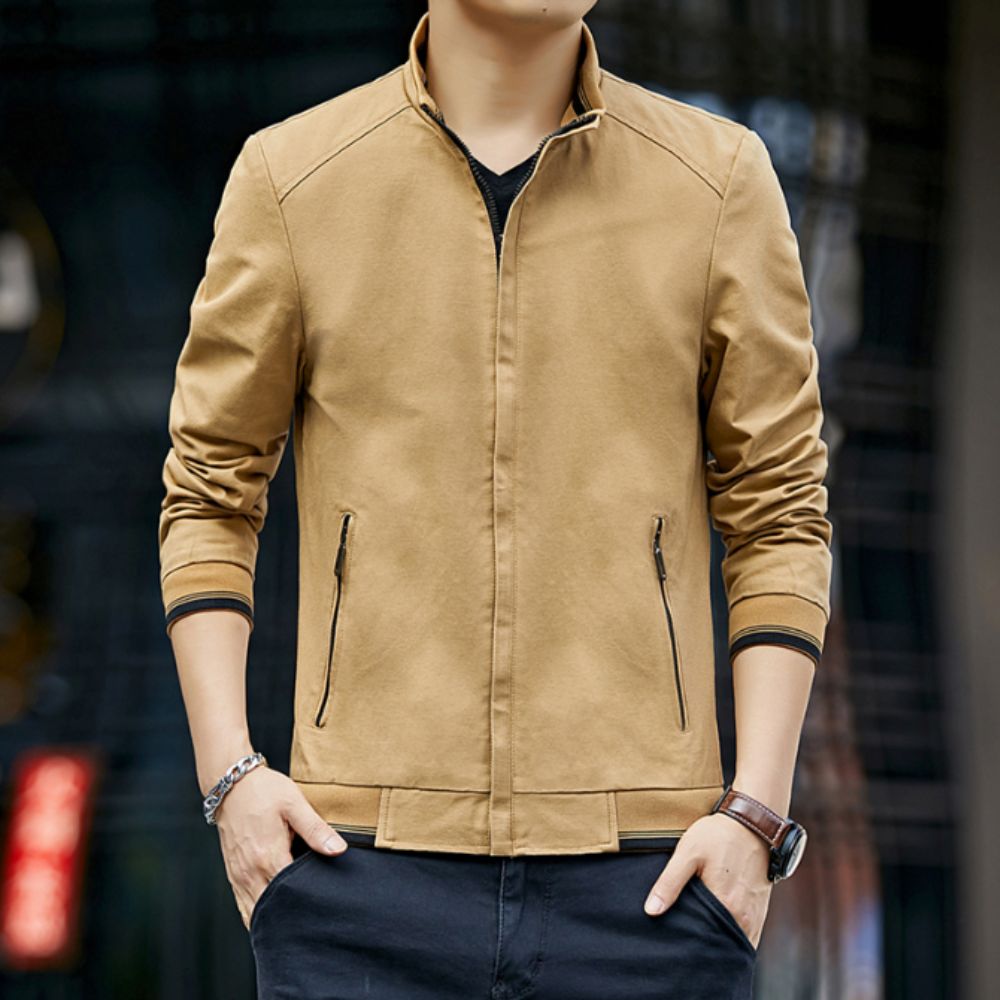 Short Casual Men's Zippered Jacket