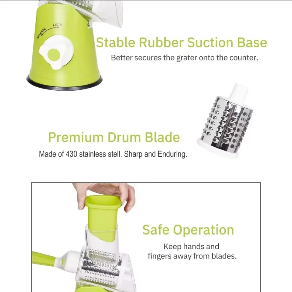 Stainless Steel Manual Vegetable Grater and Slicer