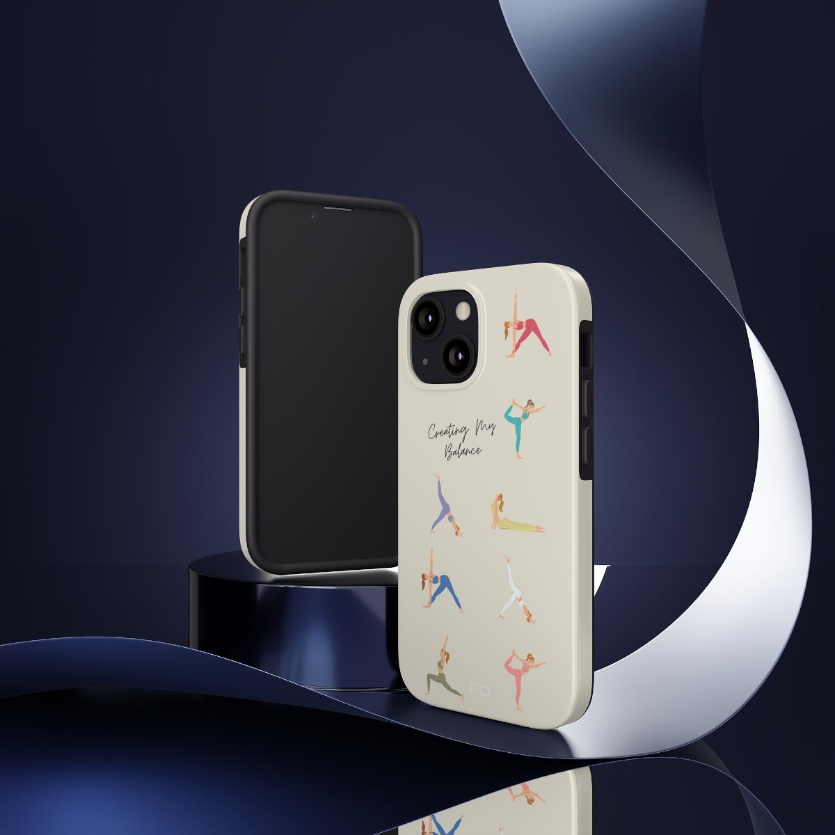 Tough Case for iPhone with Wireless Charging - Yoga Poses