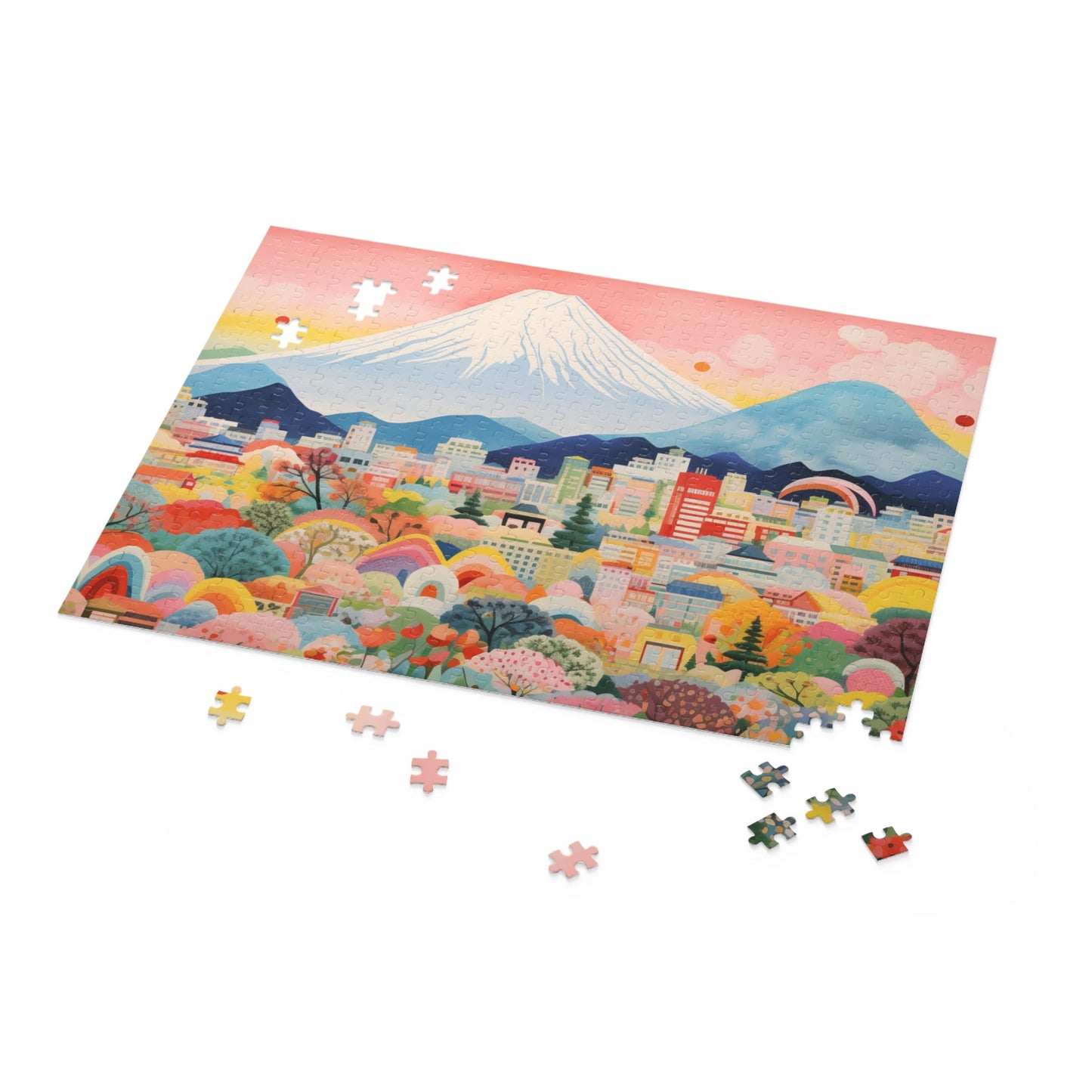 500-Piece Jigsaw Puzzle Featuring the Skyline of Mount Fuji