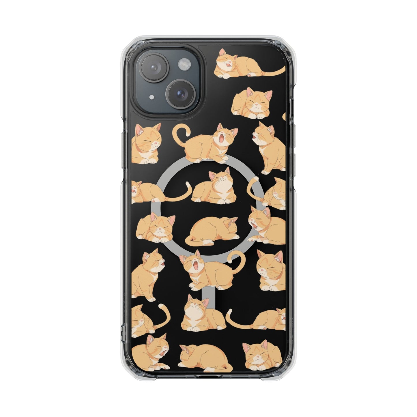Tabby Feline Design Magnetic Case for iPhone 14 and 15 Series