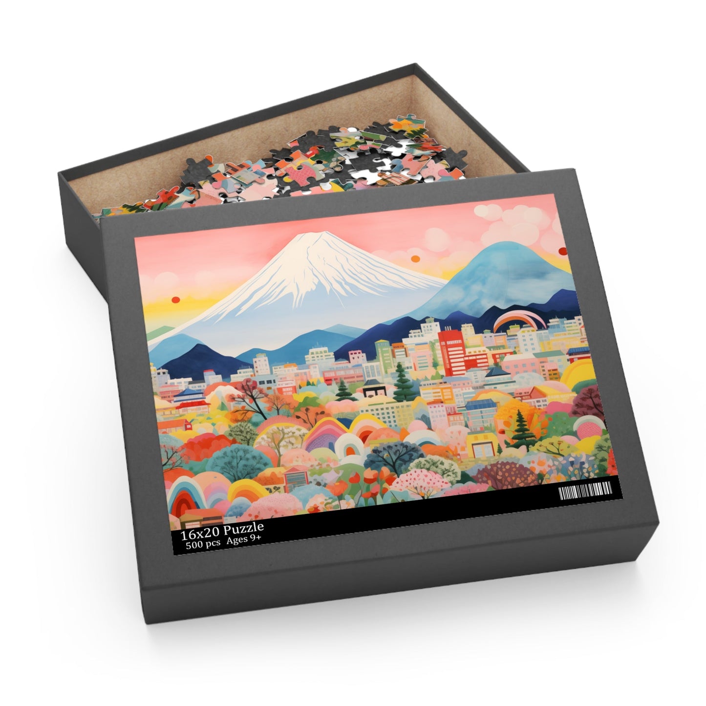 500-Piece Jigsaw Puzzle Featuring the Skyline of Mount Fuji