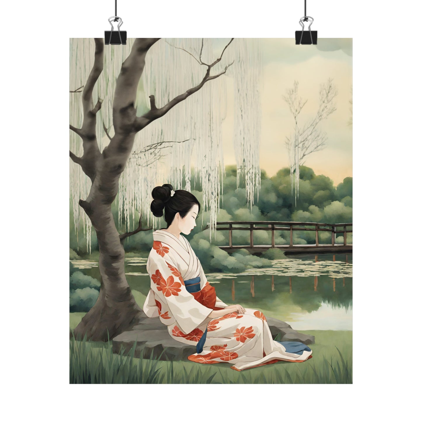 Tranquil Waterside Reverie Art Poster by Geisha