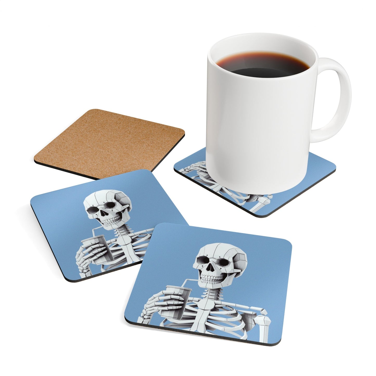 Set of 4 Skeleton Beverage Coasters