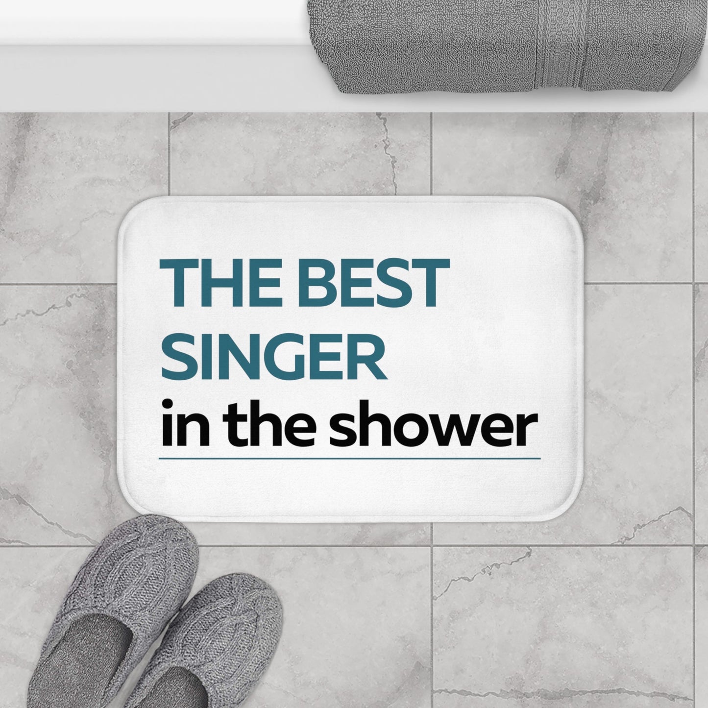 The Ultimate Vocalist Bathtub Mat in Blue - Perfect for Singers in the Shower