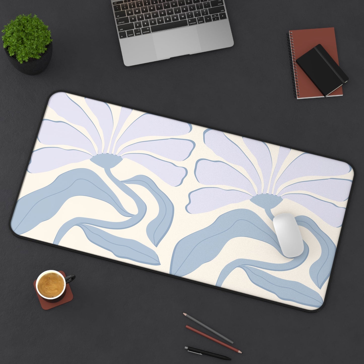 Abstract Lavender Flower Desk Pad