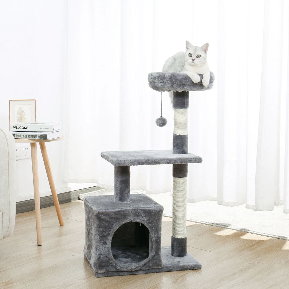3 Level Cat Scratching Tree House