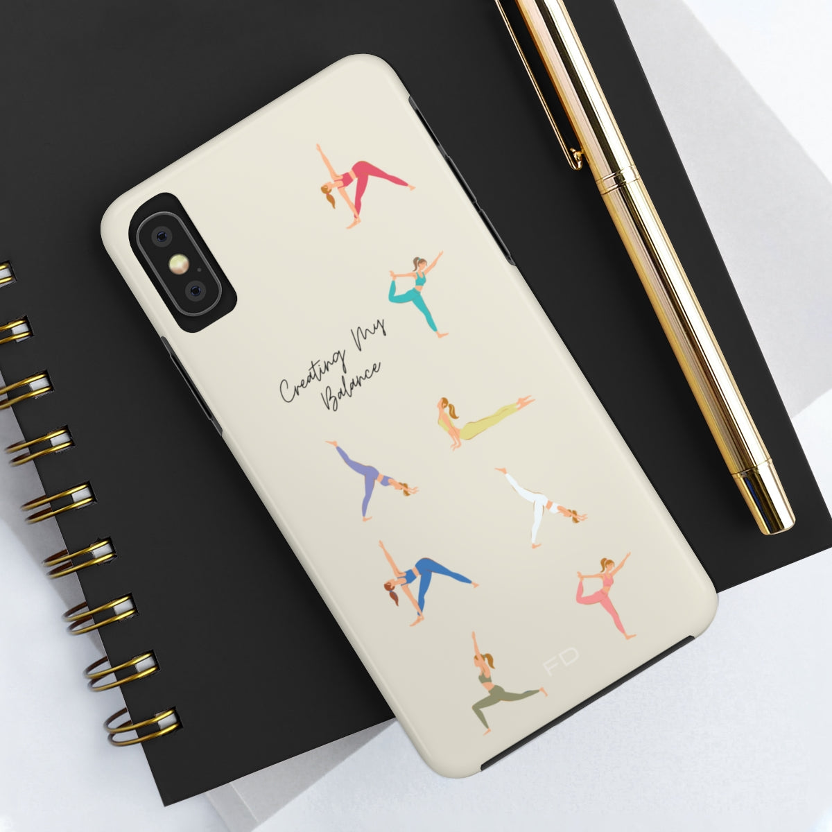 Tough Case for iPhone with Wireless Charging - Yoga Poses
