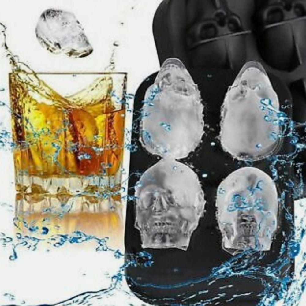 Skull Shape Ice Cube Mold for Spooky Skeleton Themed Beverages