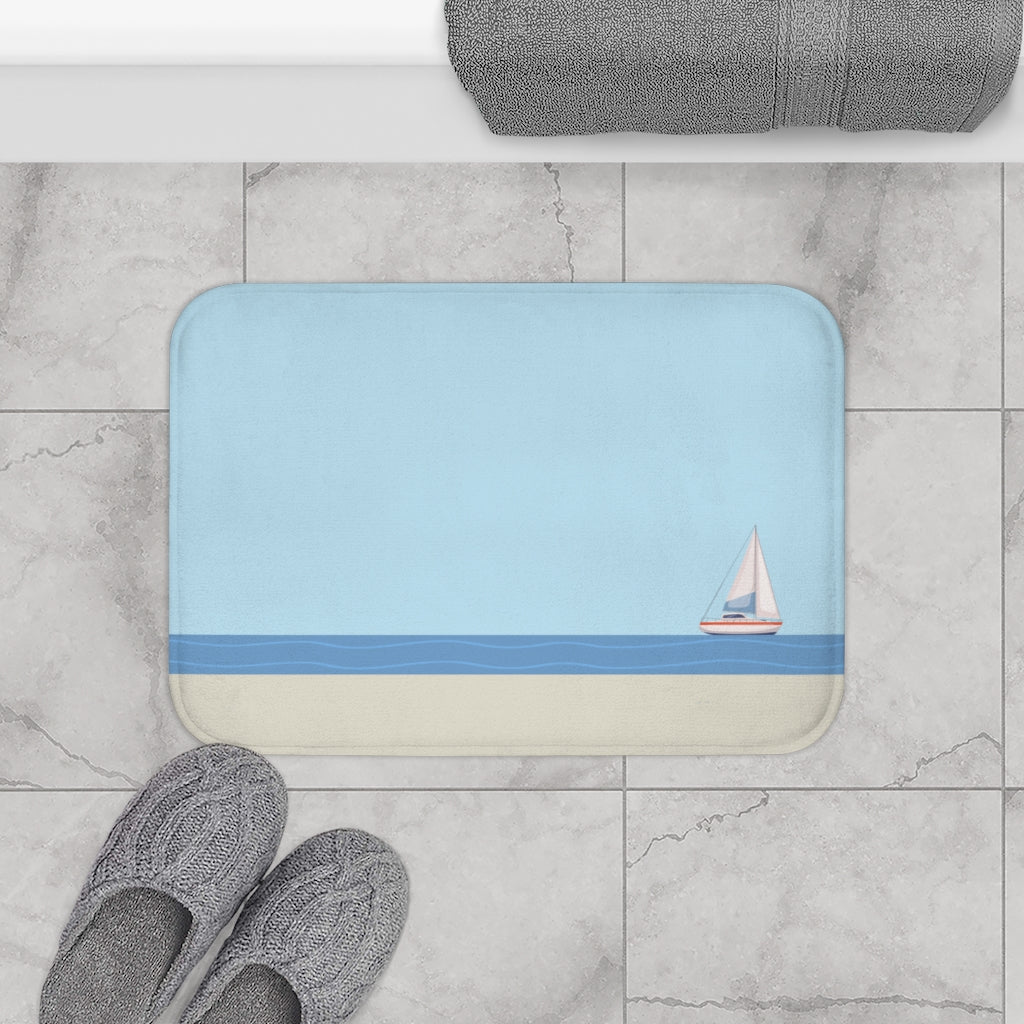 Ocean Adventure Sailboat Bath Mat