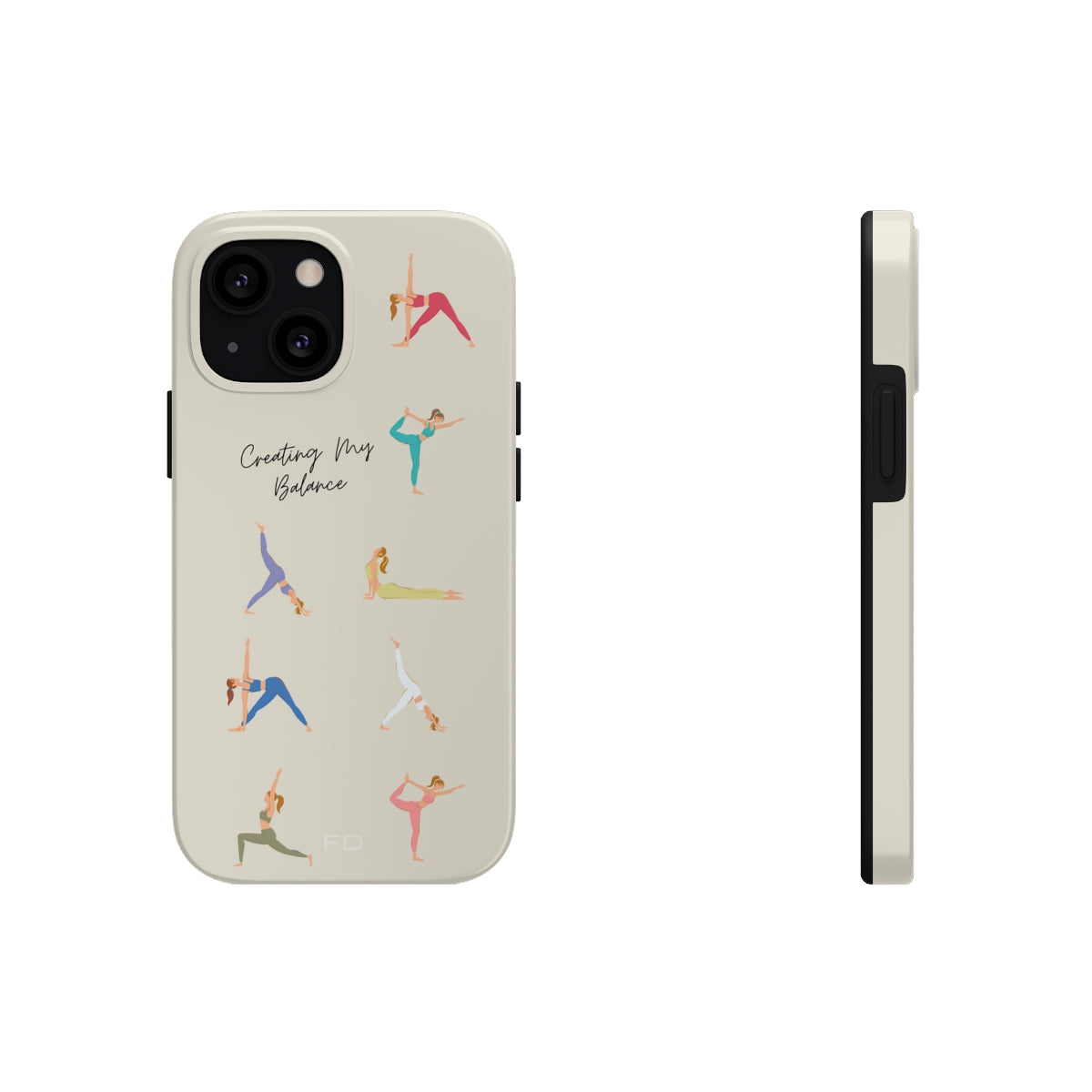 Tough Case for iPhone with Wireless Charging - Yoga Poses