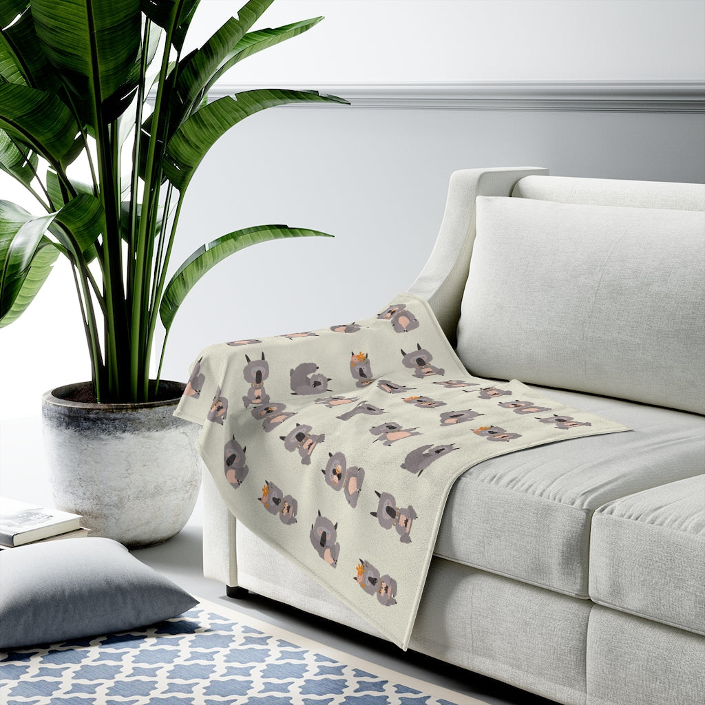 Yoga Poses Luxurious Velvet Blanket