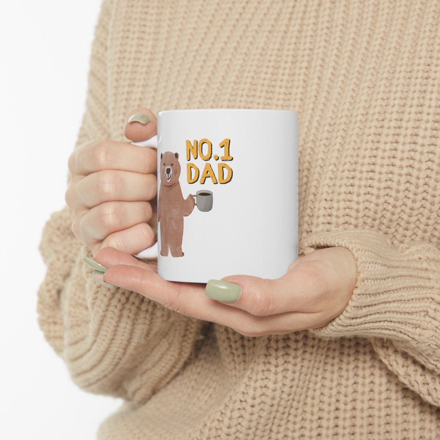 Top Dad Teddy Bear Mug for Tea and Coffee