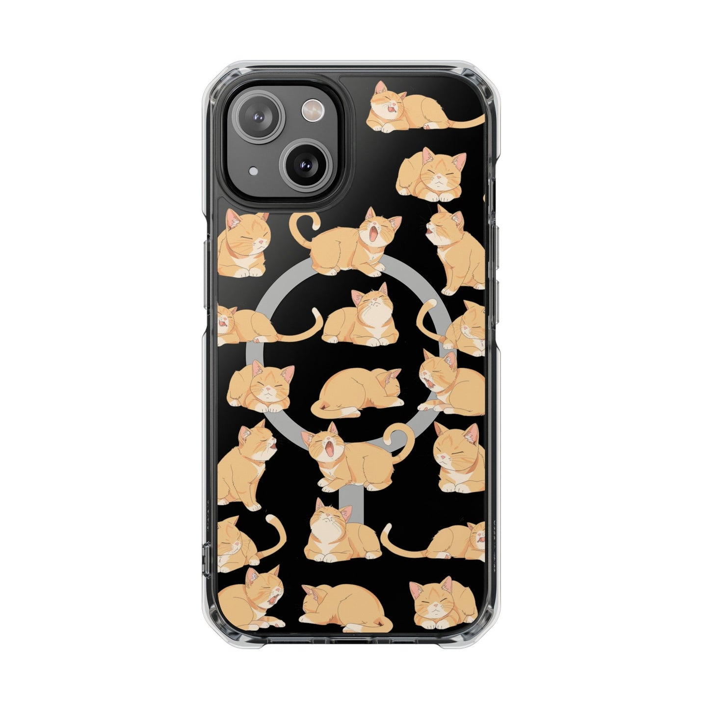 Tabby Feline Design Magnetic Case for iPhone 14 and 15 Series