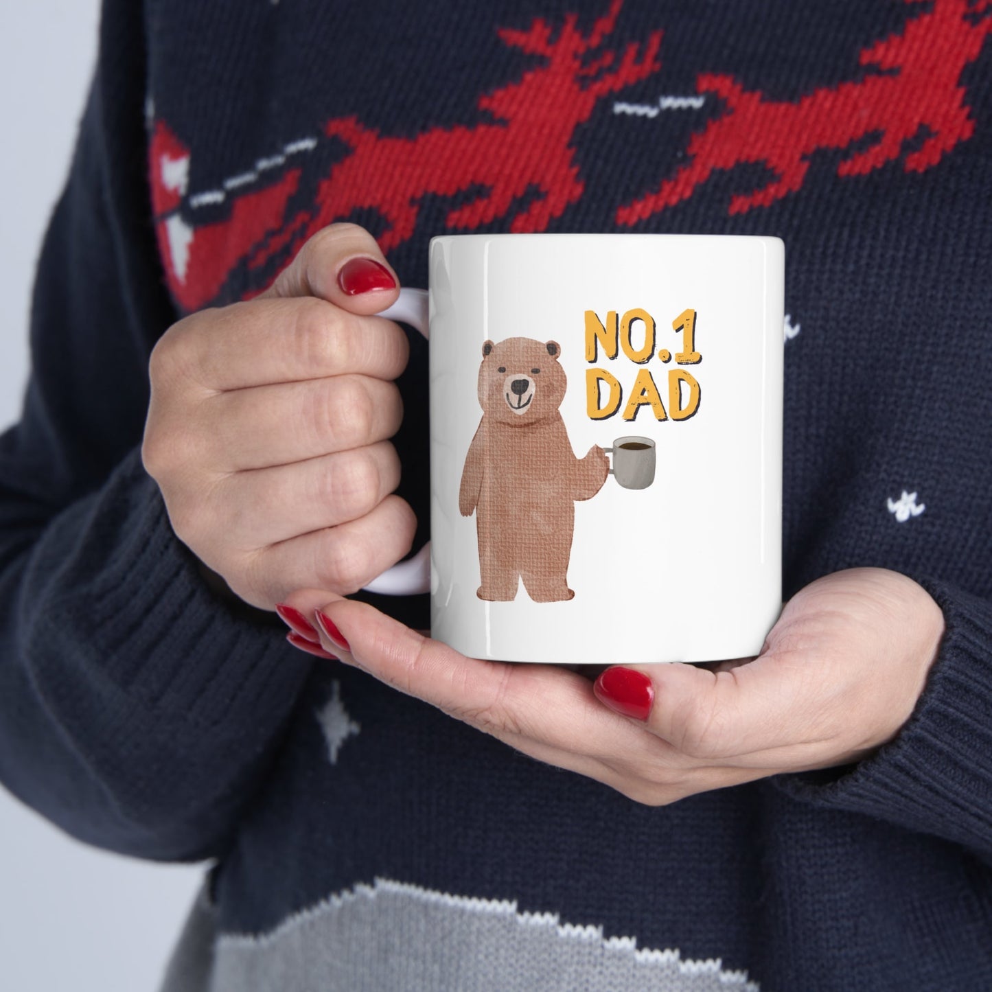 Top Dad Teddy Bear Mug for Tea and Coffee