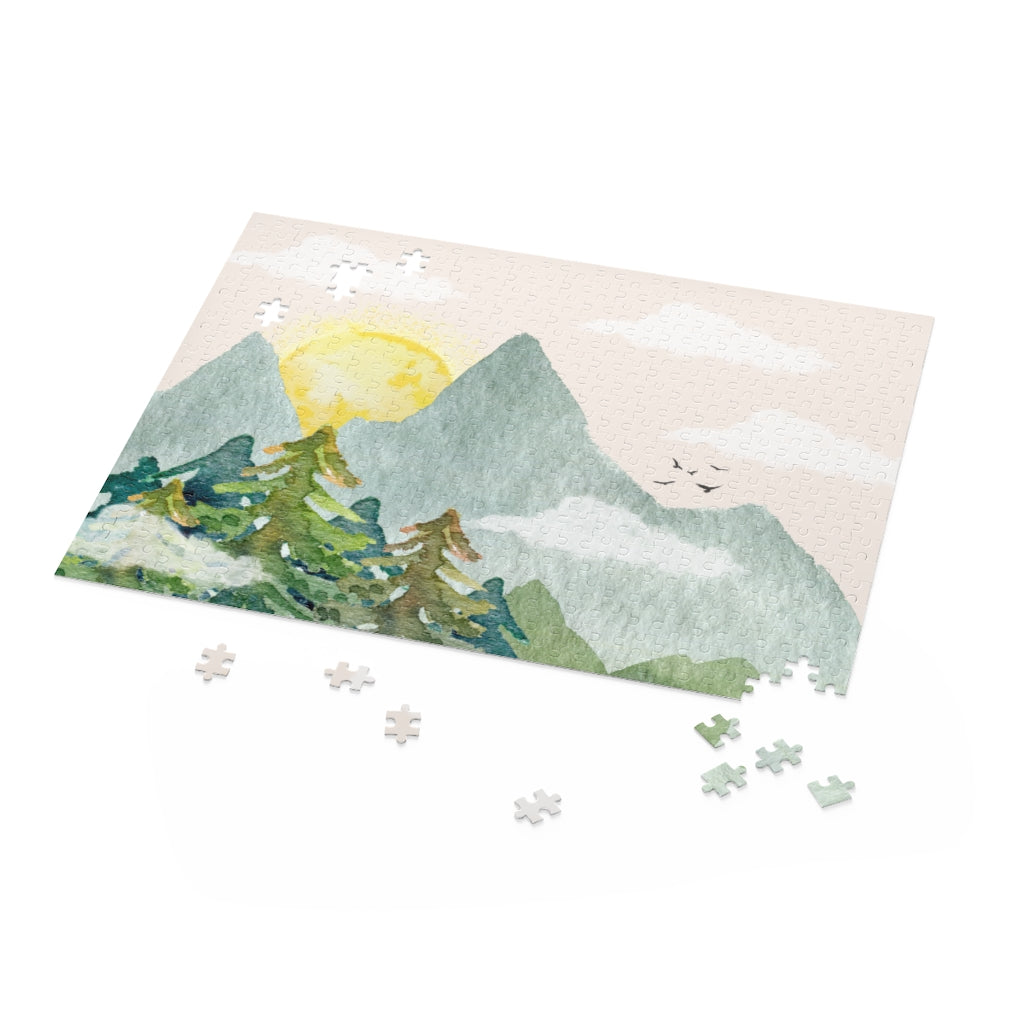 500-Piece Puzzle Featuring a Sunny Mountain View