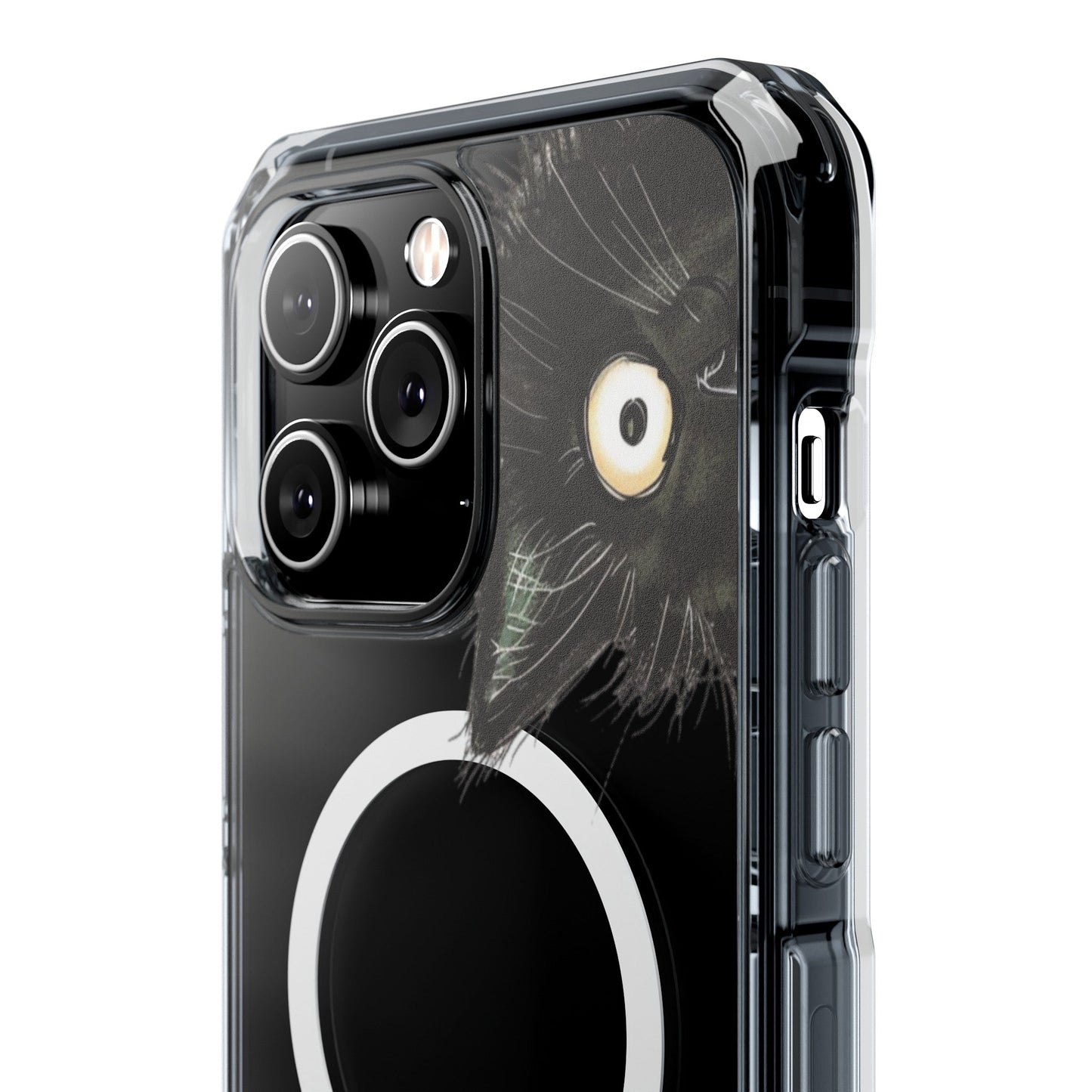 Inquisitive Magnetic Clear Cat iPhone Case