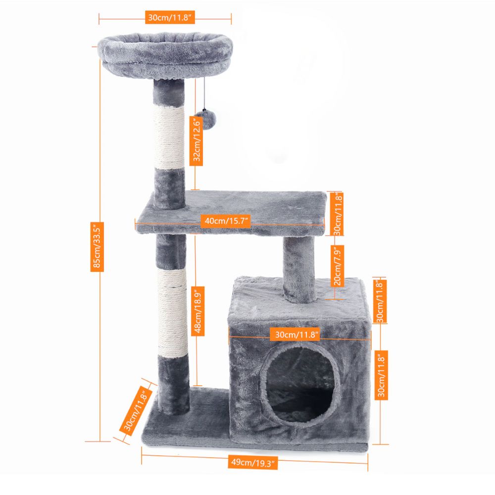 3 Level Cat Scratching Tree House