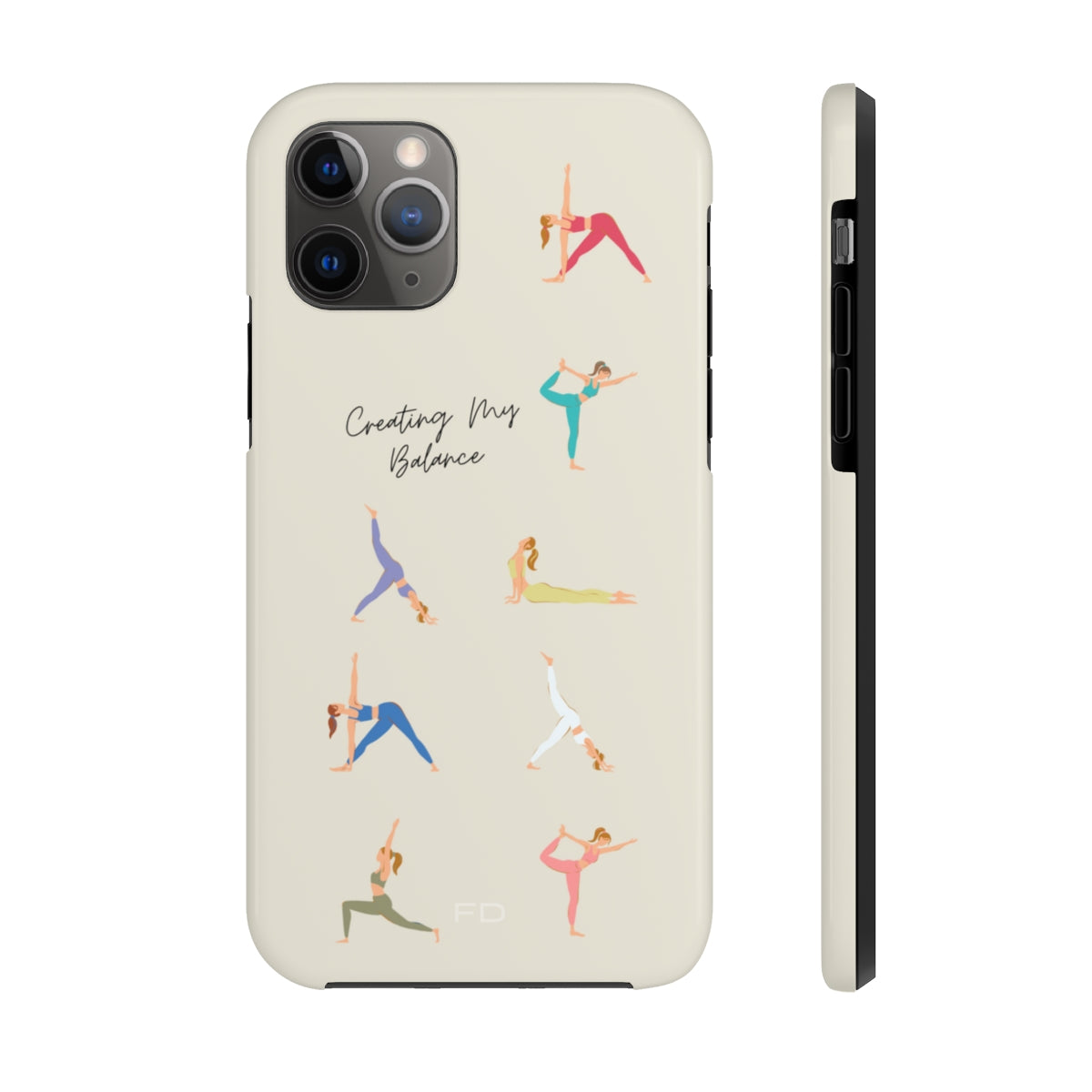 Tough Case for iPhone with Wireless Charging - Yoga Poses