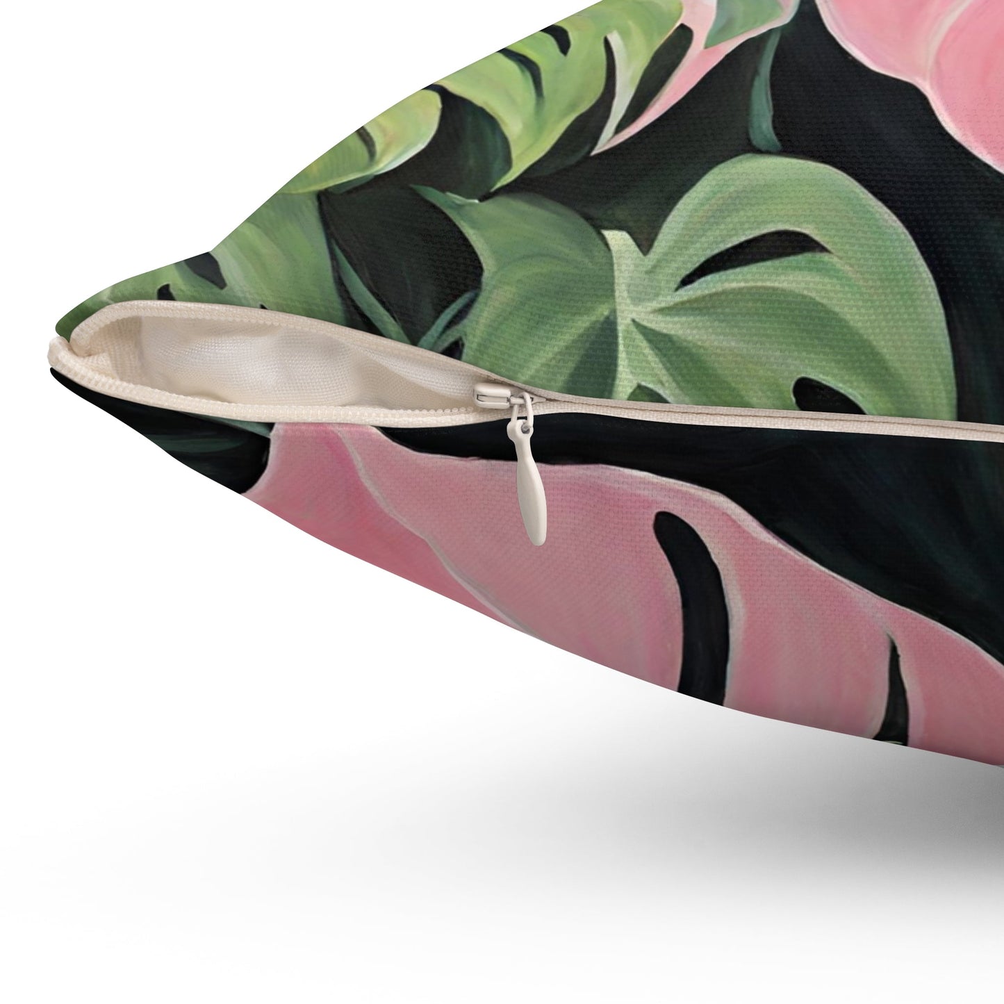 Pink Princess Philodendron Leaf Decorative Pillow - Available in 3 Sizes
