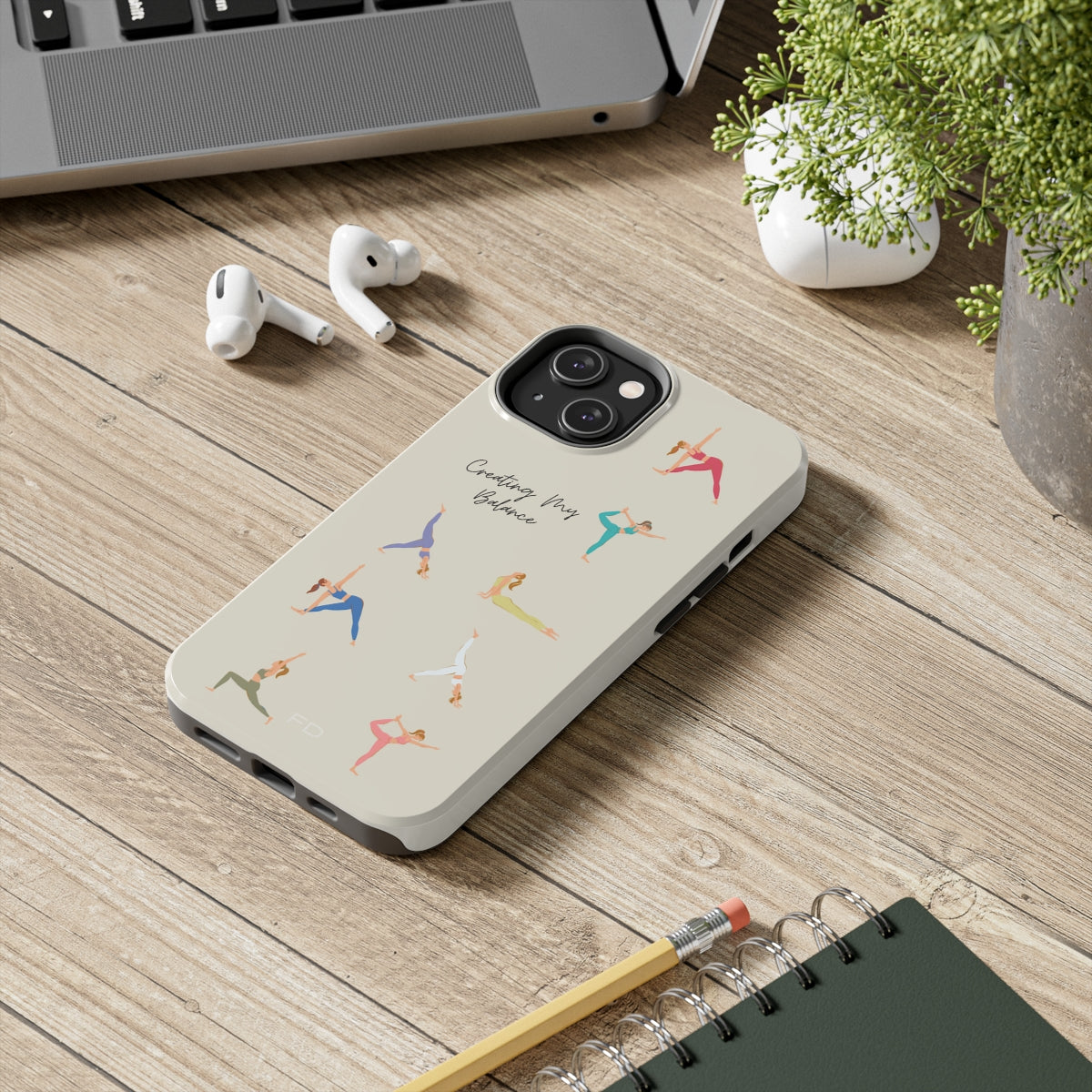 Tough Case for iPhone with Wireless Charging - Yoga Poses