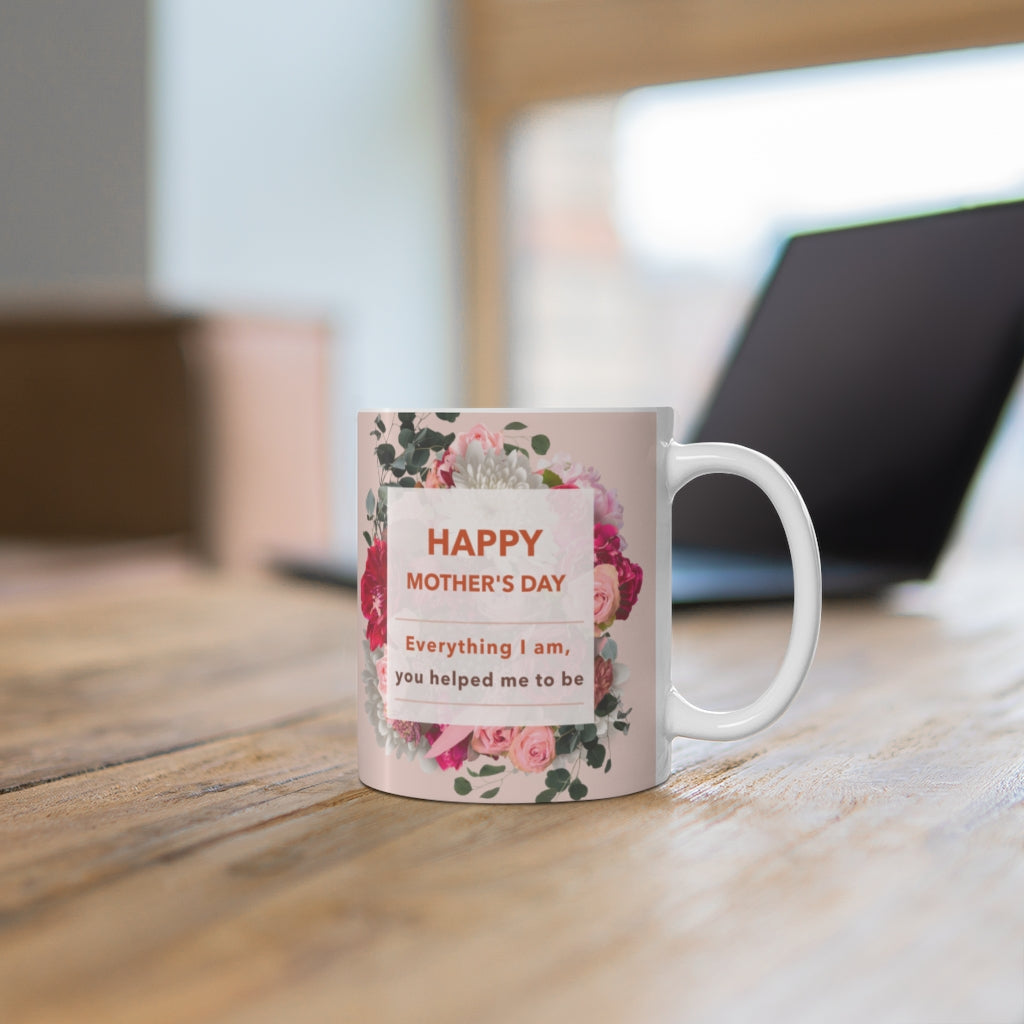 Floral Theme Mug - Celebrating Mother's Day, 11oz