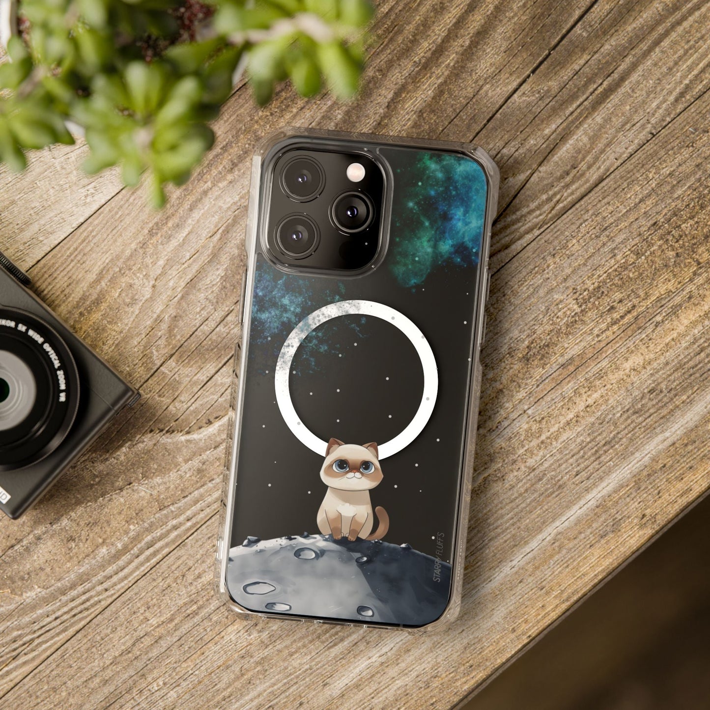 Spacey Siamese - Nebula Magnetic Clear Case for iPhone Models