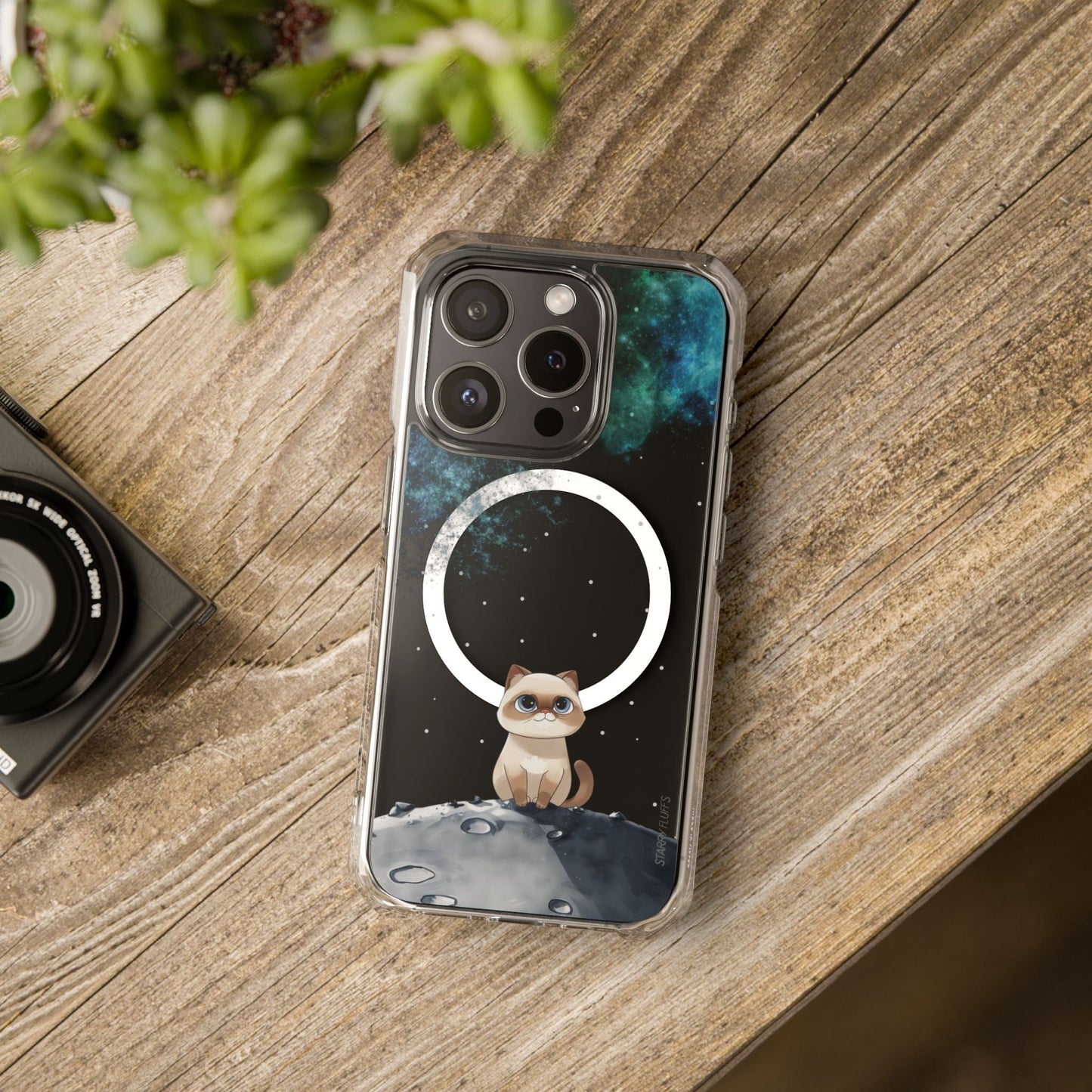 Spacey Siamese - Nebula Magnetic Clear Case for iPhone Models