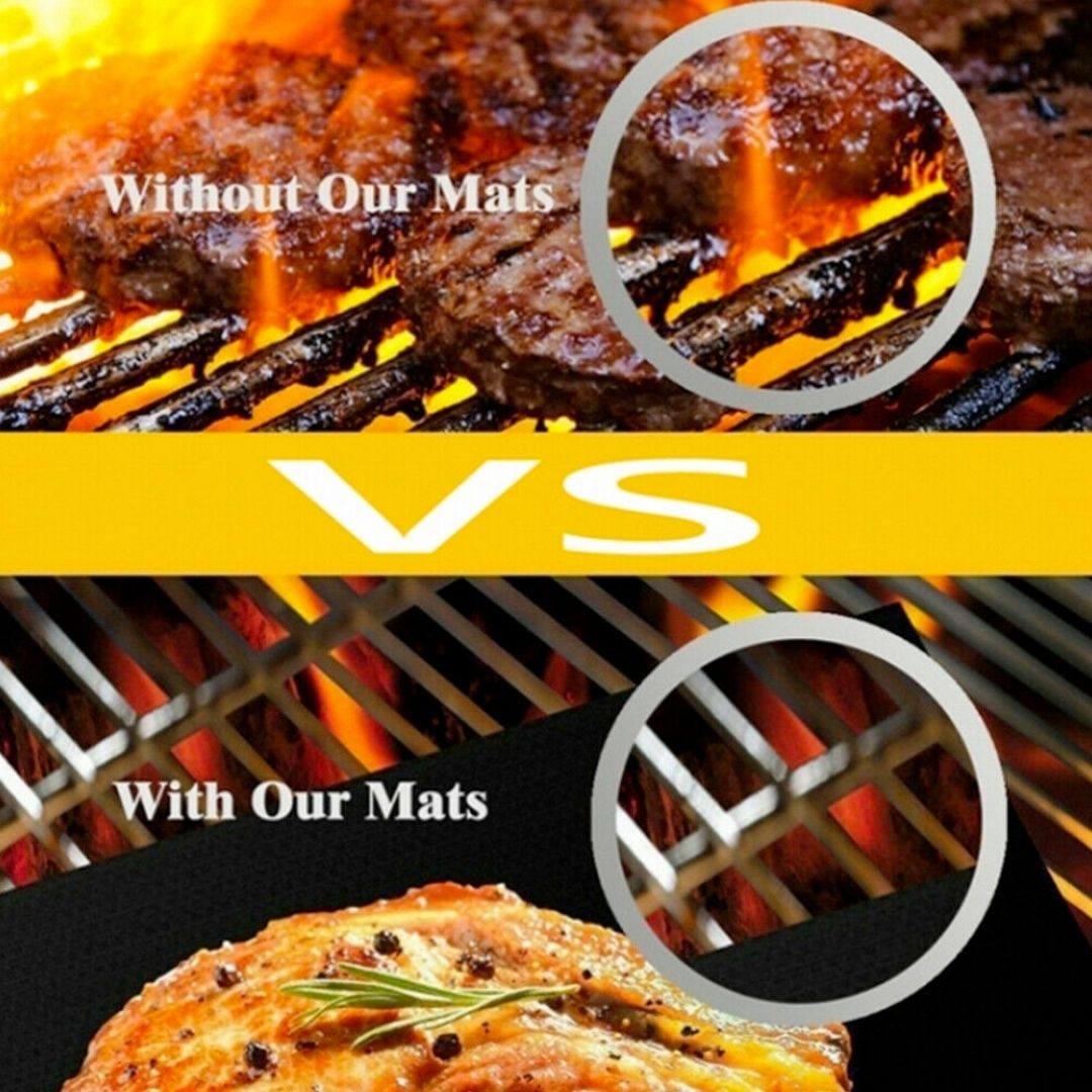 5-Piece Set of Nonstick Reusable Grill Mats for BBQ Meat