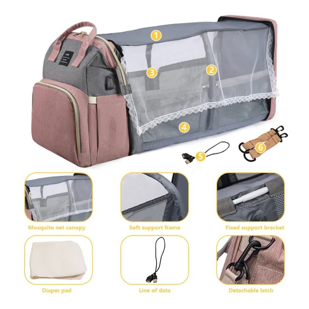 Versatile Diaper Tote with Enhanced Play Mode