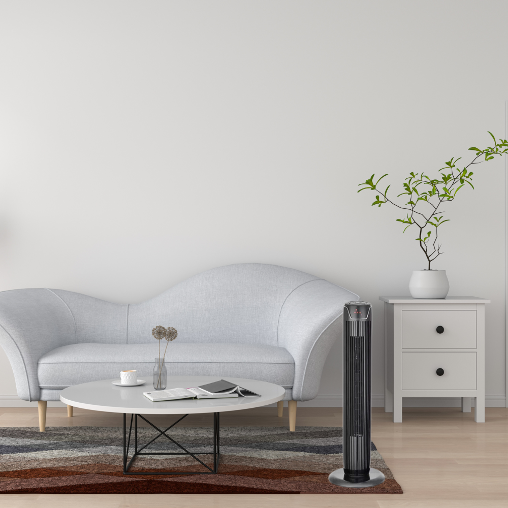 Black Desk and Tower Fan - 36" Portable