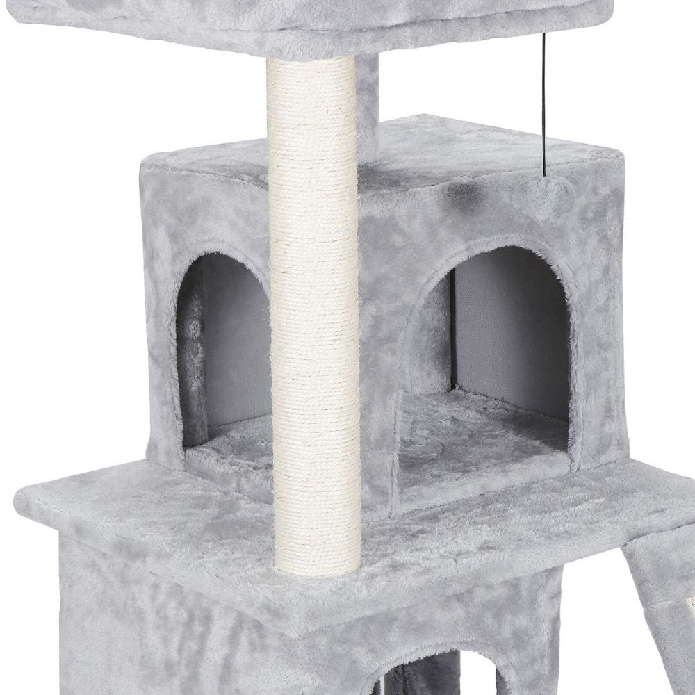 Scratching Post Cat Tree with Ramp and Elevated House
