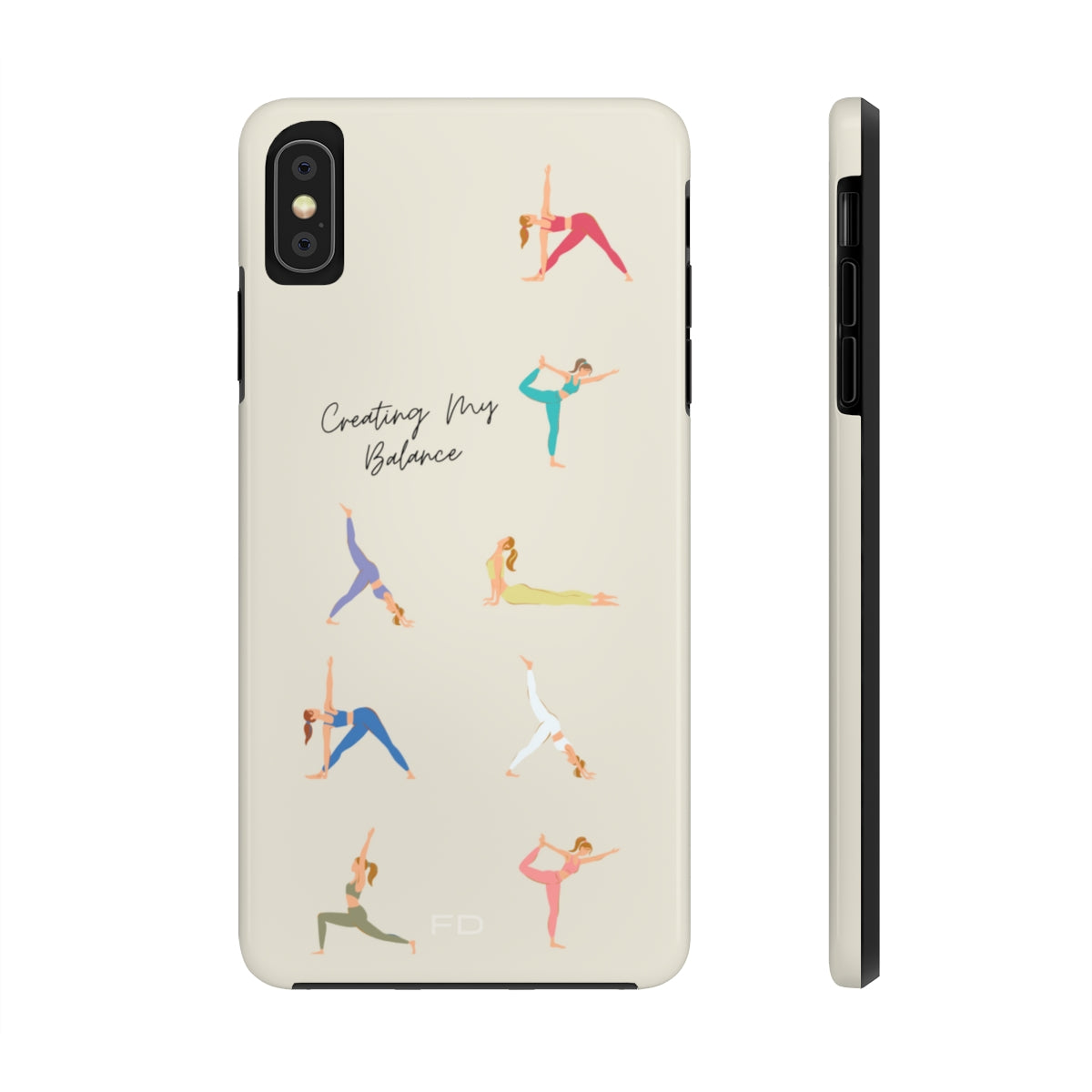 Tough Case for iPhone with Wireless Charging - Yoga Poses