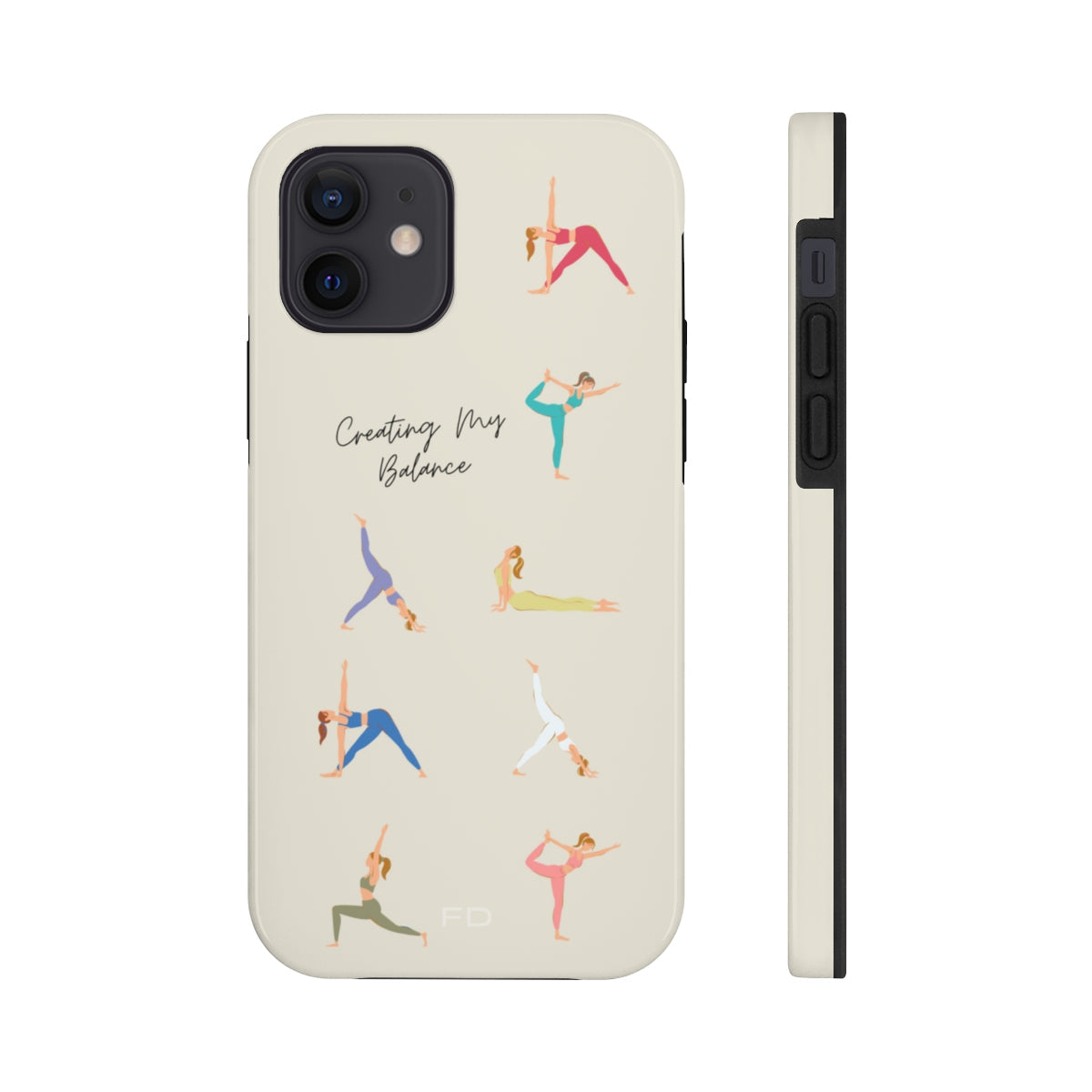 Tough Case for iPhone with Wireless Charging - Yoga Poses