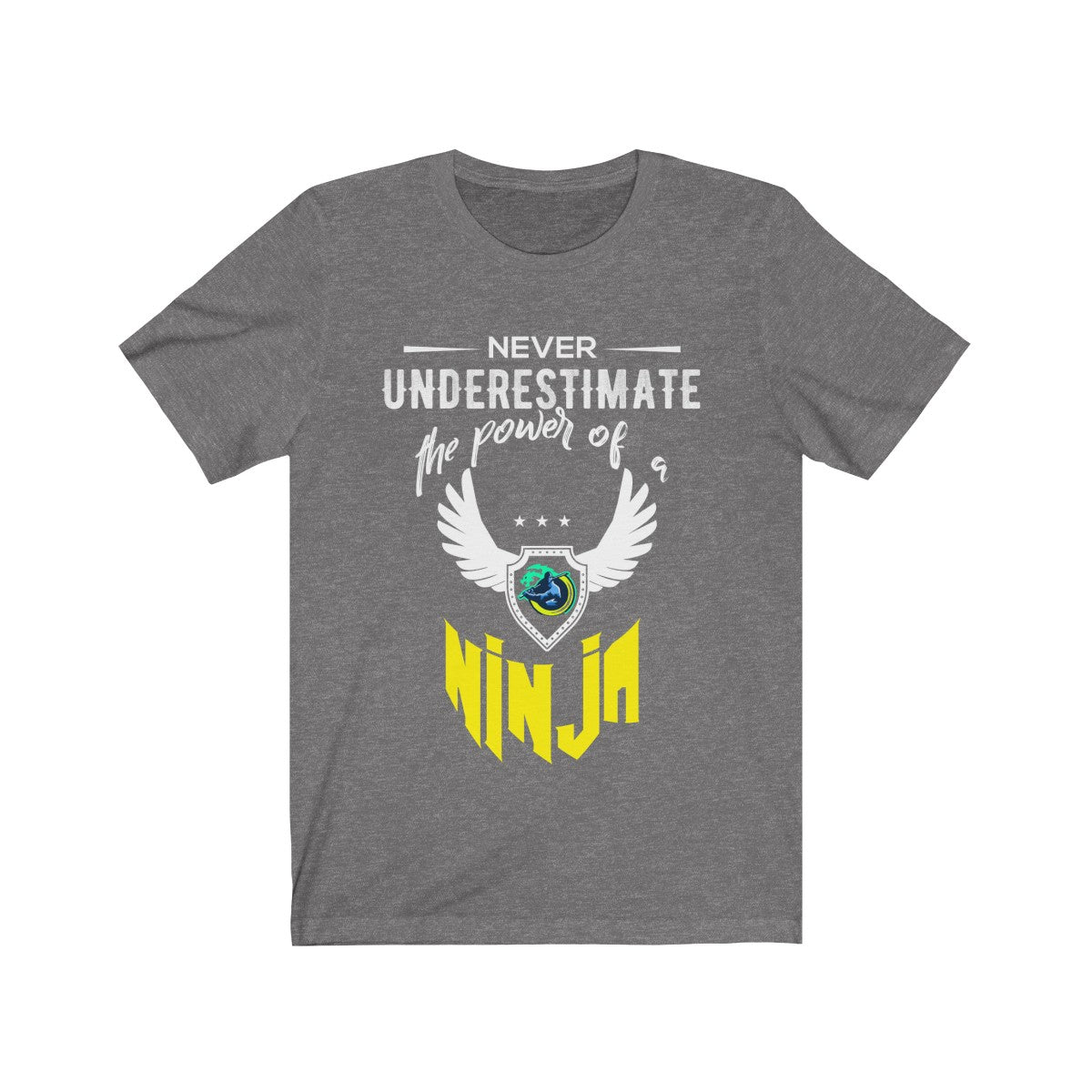 Short Sleeve T-Shirt with Yellow Ninja Emblem