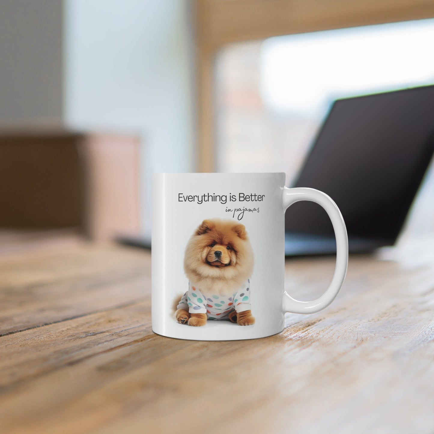 Pajama-Clad Fluffy Chow Chow Mug