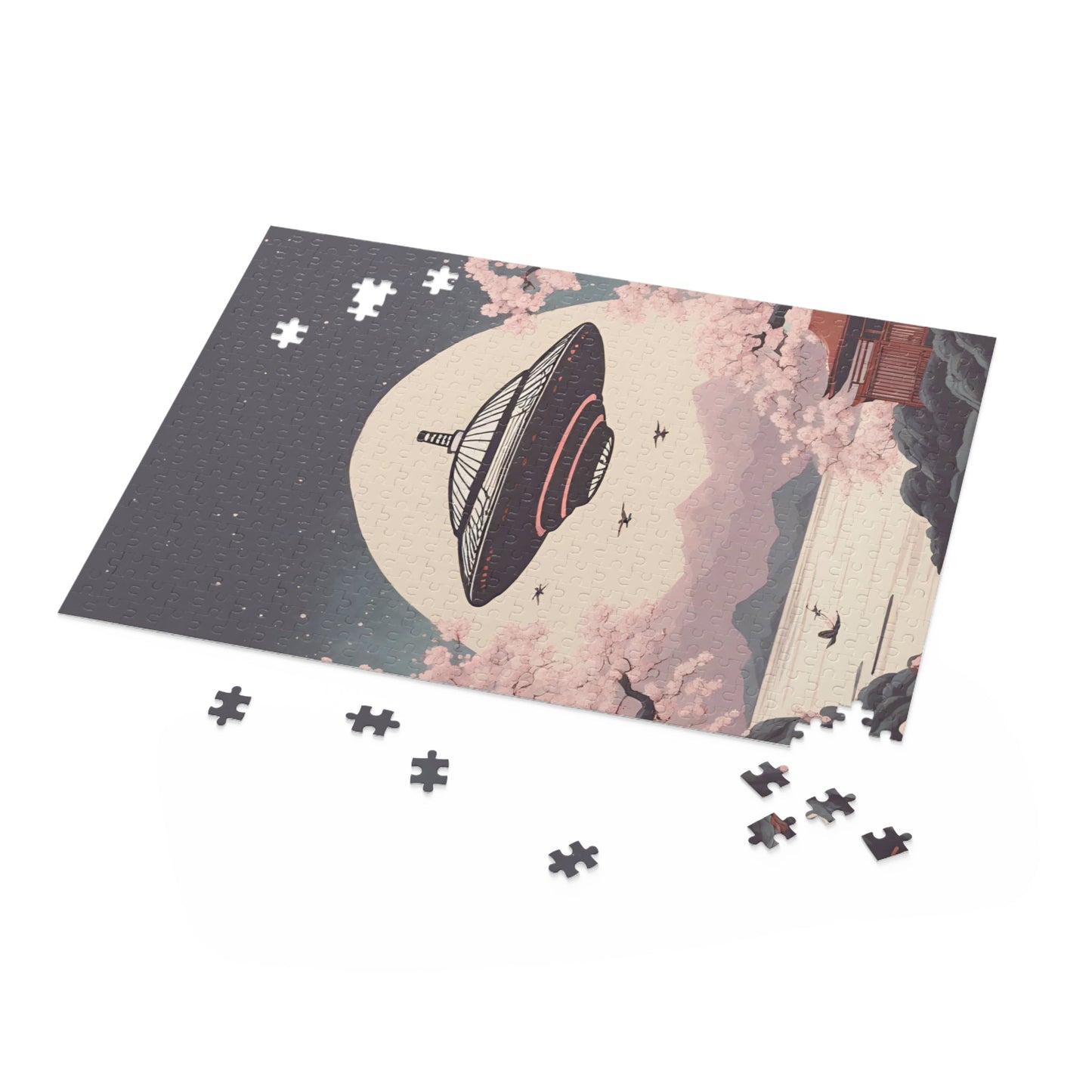 500-Piece Puzzle featuring Retro Japanese UFO Art
