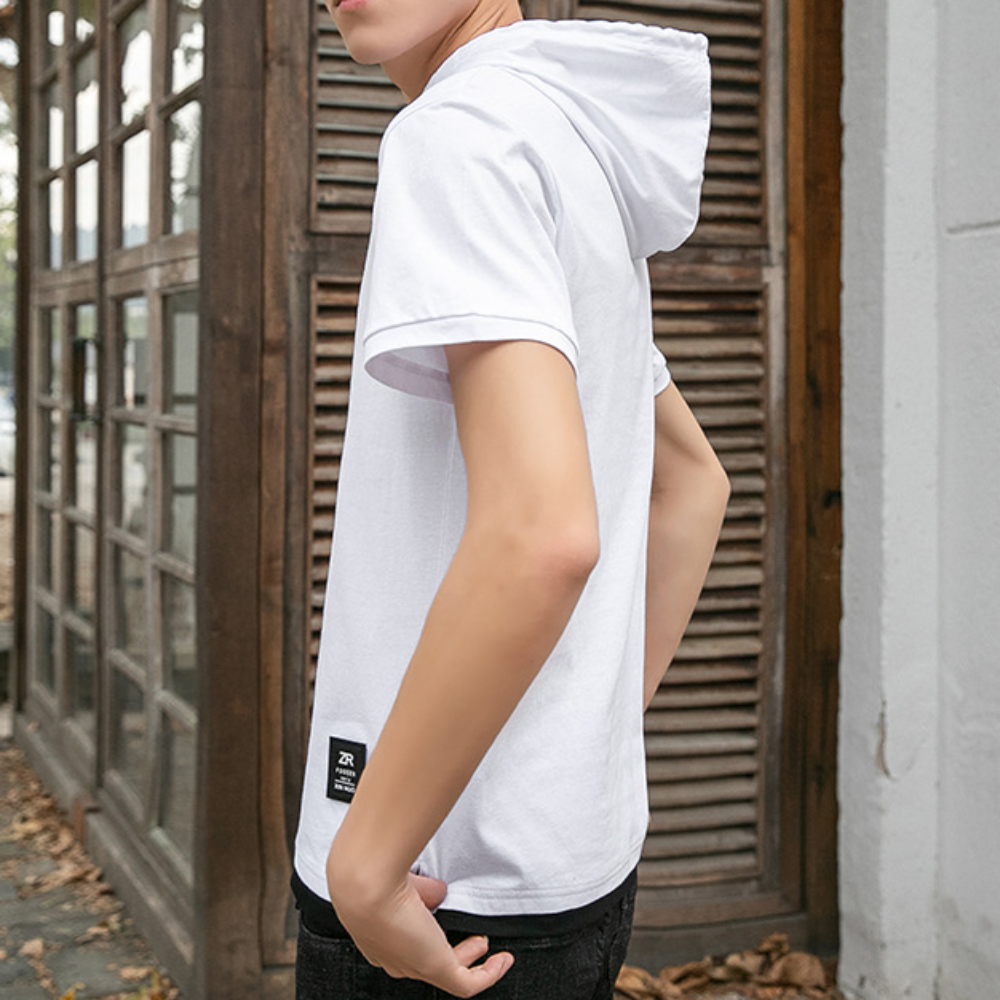 Short Sleeve Hooded Tee for Men