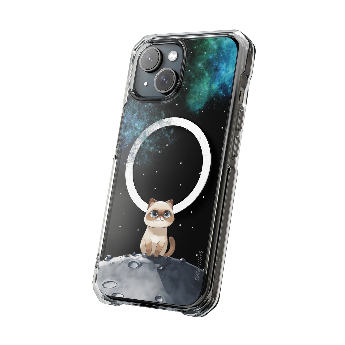 Spacey Siamese - Nebula Magnetic Clear Case for iPhone Models