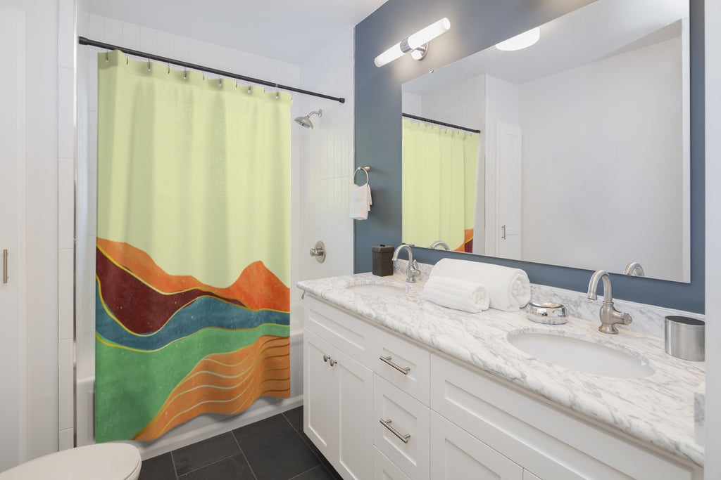 Lemon Tuscan Scenery Bath Curtains