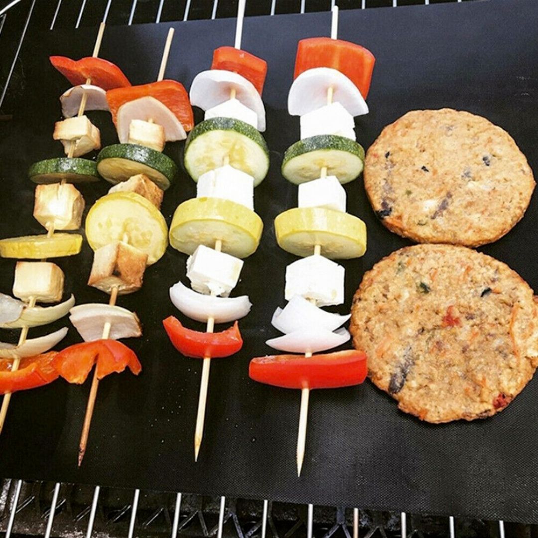 5-Piece Set of Nonstick Reusable Grill Mats for BBQ Meat
