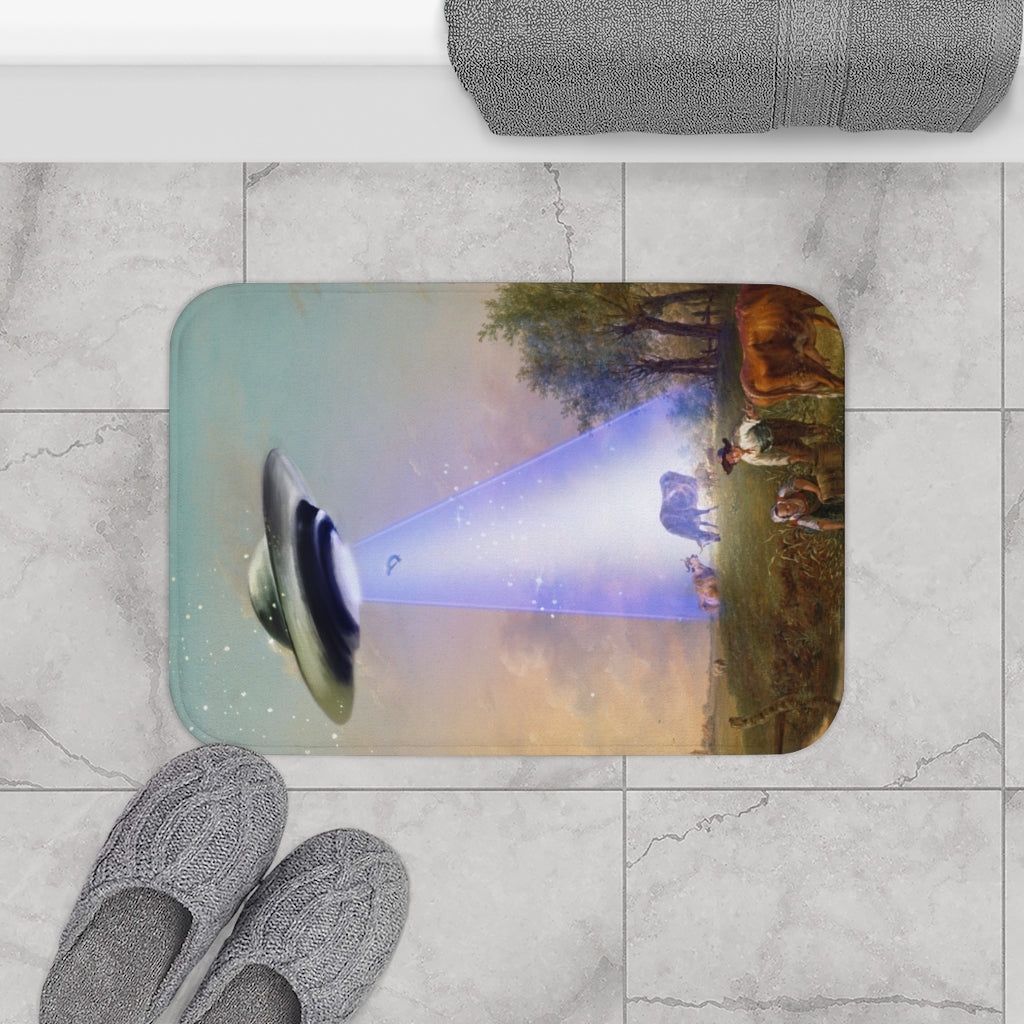 Cow Abducted by UFO Bath Mat - Home Decor Accessories