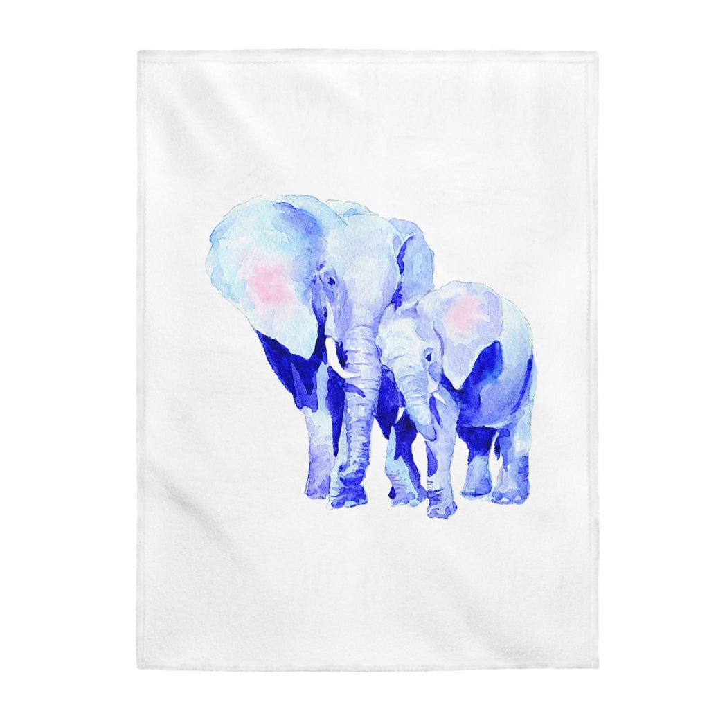 Auspicious Elephant Plush Velveteen Blanket for Mothers and Babies