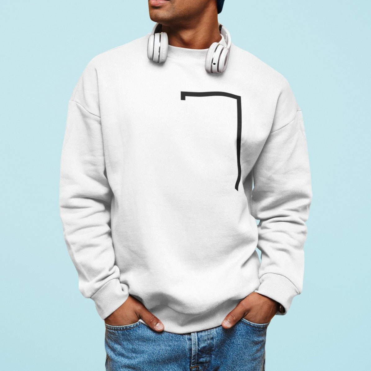 Angled Logo Crewneck Sweatshirt for Men